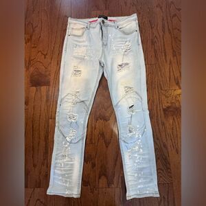 Encrypted stylish denim jeans size38 x 32 distressed